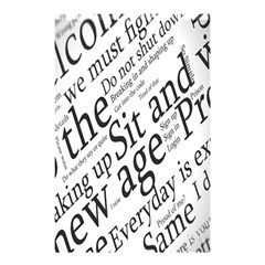 Abstract Minimalistic Text Typography Grayscale Focused Into Newspaper Shower Curtain 48  x 72  (Small) 