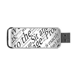Abstract Minimalistic Text Typography Grayscale Focused Into Newspaper Portable USB Flash (One Side)