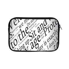 Abstract Minimalistic Text Typography Grayscale Focused Into Newspaper Apple iPad Mini Zipper Cases