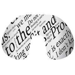 Abstract Minimalistic Text Typography Grayscale Focused Into Newspaper Travel Neck Pillows