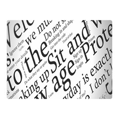 Abstract Minimalistic Text Typography Grayscale Focused Into Newspaper Double Sided Flano Blanket (Mini) 