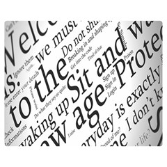 Abstract Minimalistic Text Typography Grayscale Focused Into Newspaper Double Sided Flano Blanket (Medium) 