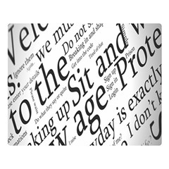 Abstract Minimalistic Text Typography Grayscale Focused Into Newspaper Double Sided Flano Blanket (Large) 