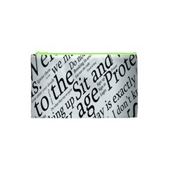 Abstract Minimalistic Text Typography Grayscale Focused Into Newspaper Cosmetic Bag (XS)