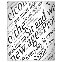 Abstract Minimalistic Text Typography Grayscale Focused Into Newspaper Drawstring Bag (Small)