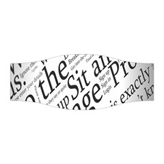 Abstract Minimalistic Text Typography Grayscale Focused Into Newspaper Stretchable Headband