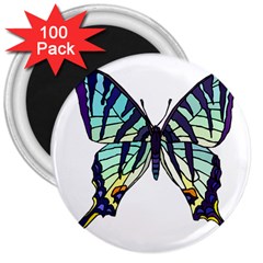 A Colorful Butterfly 3  Magnets (100 pack)