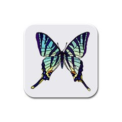 A Colorful Butterfly Rubber Square Coaster (4 pack) 