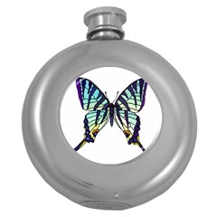 A Colorful Butterfly Round Hip Flask (5 oz)