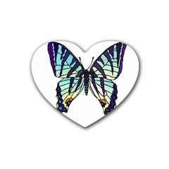 A Colorful Butterfly Rubber Coaster (Heart) 