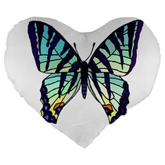 A Colorful Butterfly Large 19  Premium Heart Shape Cushions