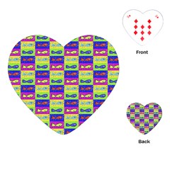 Cartoon Style Marine Life Motif Pattern Playing Cards (heart) by dflcprints