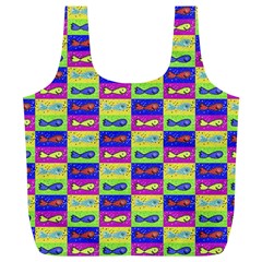 Cartoon Style Marine Life Motif Pattern Full Print Recycle Bag (xl) by dflcprints