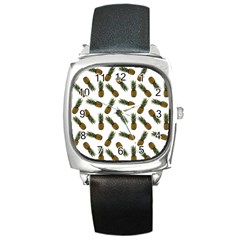 Pinapples Square Metal Watch by snowwhitegirl