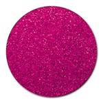 Hot Pink Glitter Round Mousepads Front