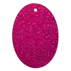 Hot Pink Glitter Ornament (oval)
