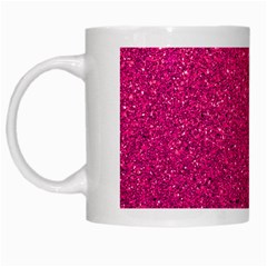 Hot Pink Glitter White Mugs by snowwhitegirl