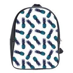 Pinapples Blue School Bag (large)