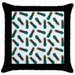 Pinapples Teal Throw Pillow Case (Black) Front