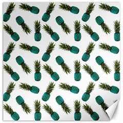 Pinapples Teal Canvas 20  X 20 