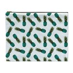 Pinapples Teal Cosmetic Bag (XL) Front