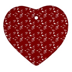 Red White Music Heart Ornament (two Sides)