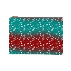 Red Teal Music Cosmetic Bag (large) by snowwhitegirl