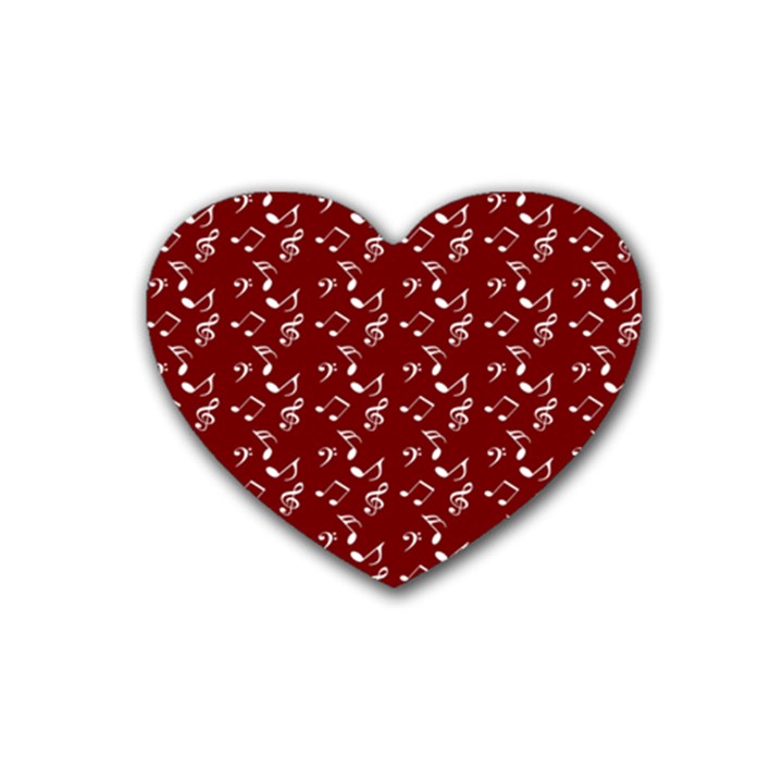 Burgundy Music Rubber Coaster (Heart) 