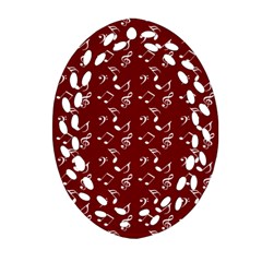 Burgundy Music Ornament (oval Filigree) by snowwhitegirl