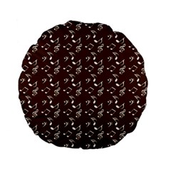 Brown Music Standard 15  Premium Flano Round Cushions