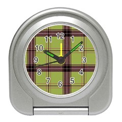 Avocado Green Plaid Travel Alarm Clock