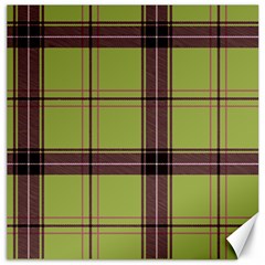 Avocado Green Plaid Canvas 12  X 12  by snowwhitegirl