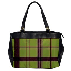 Avocado Green Plaid Oversize Office Handbag