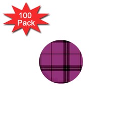 Violet Plaid 1  Mini Buttons (100 Pack) 