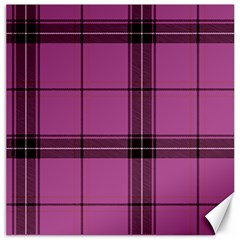 Violet Plaid Canvas 20  X 20 