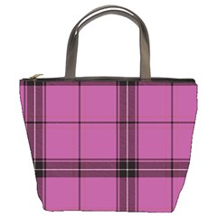 Violet Plaid Bucket Bag