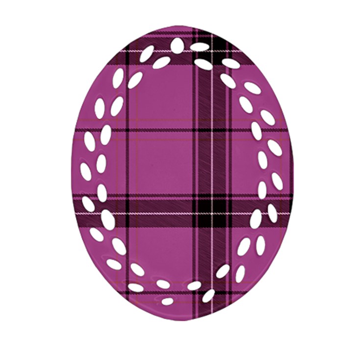 Violet Plaid Ornament (Oval Filigree)