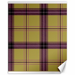 Beige Purple Plaid Canvas 11  X 14  by snowwhitegirl