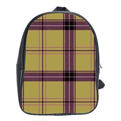 Beige Purple Plaid School Bag (large)