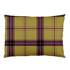 Beige Purple Plaid Pillow Case (two Sides) by snowwhitegirl