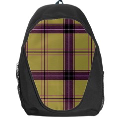 Beige Purple Plaid Backpack Bag by snowwhitegirl