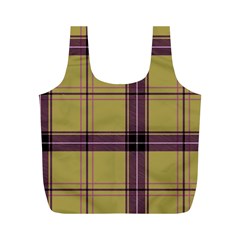 Beige Purple Plaid Full Print Recycle Bag (m) by snowwhitegirl