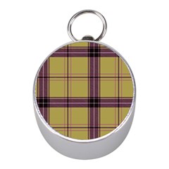 Beige Purple Plaid Mini Silver Compasses