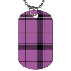 Lilac Plaid Dog Tag (two Sides) by snowwhitegirl