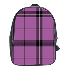 Lilac Plaid School Bag (large)