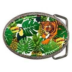 Tropical Pelican Tiger Jungle Belt Buckles by snowwhitegirl