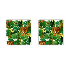 Tropical Pelican Tiger Jungle Cufflinks (square)