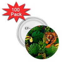 Tropical Pelican Tiger Jungle Black 1 75  Buttons (100 Pack) 