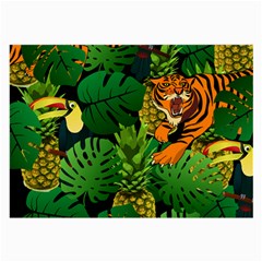 Tropical Pelican Tiger Jungle Black Large Glasses Cloth by snowwhitegirl