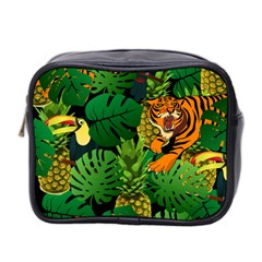 Tropical Pelican Tiger Jungle Black Mini Toiletries Bag (two Sides)